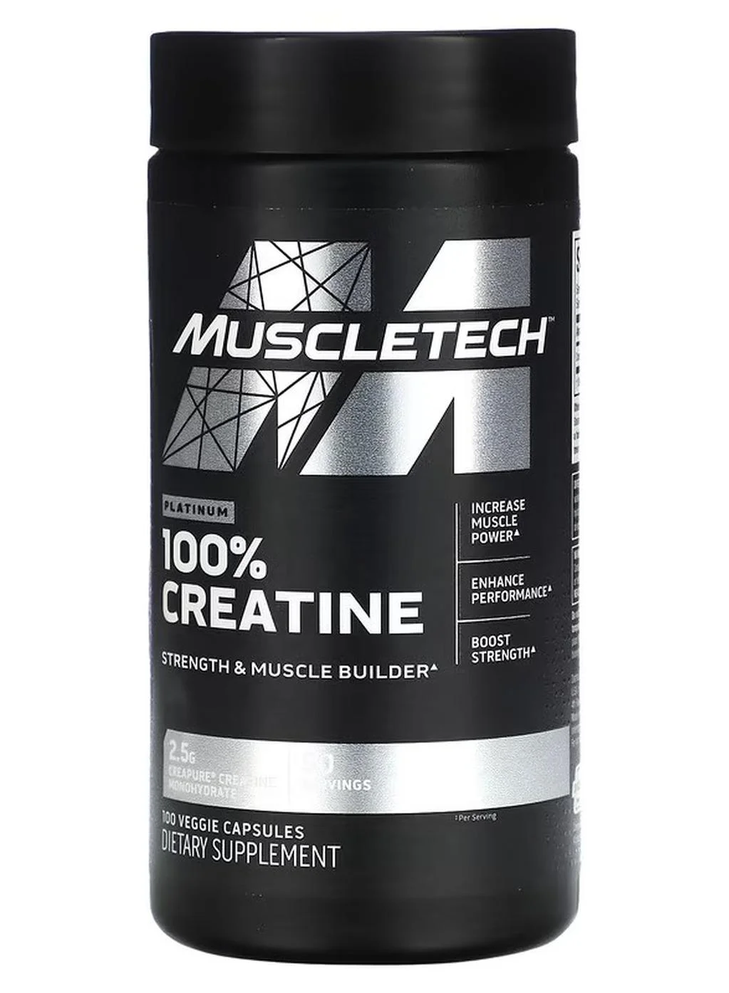 Premium Creatine Monohydrate Supplement for Muscle Support and Performance (100 Veggie Capsules) zd65p