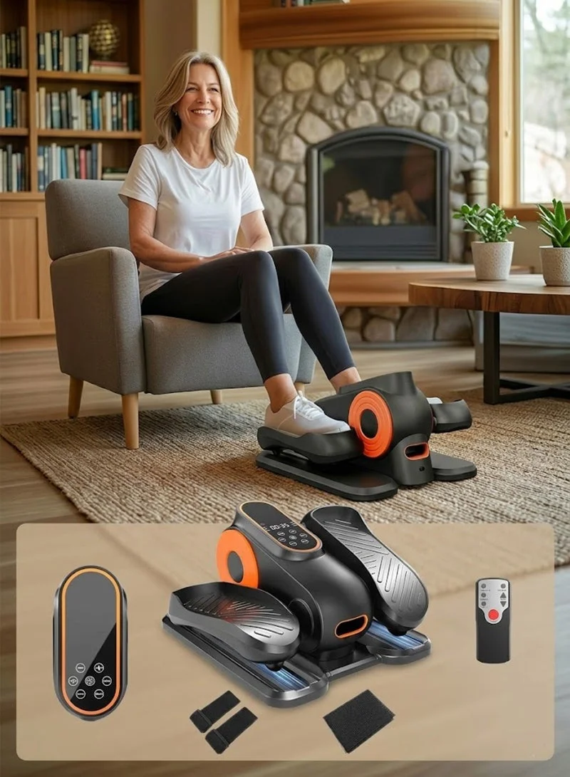 XiuWoo Under Desk Elliptical Trainer with 15 Adjustable Speeds, Quiet Portable Seated Pedal Exerciser for Home and Office (Compact) li5xt