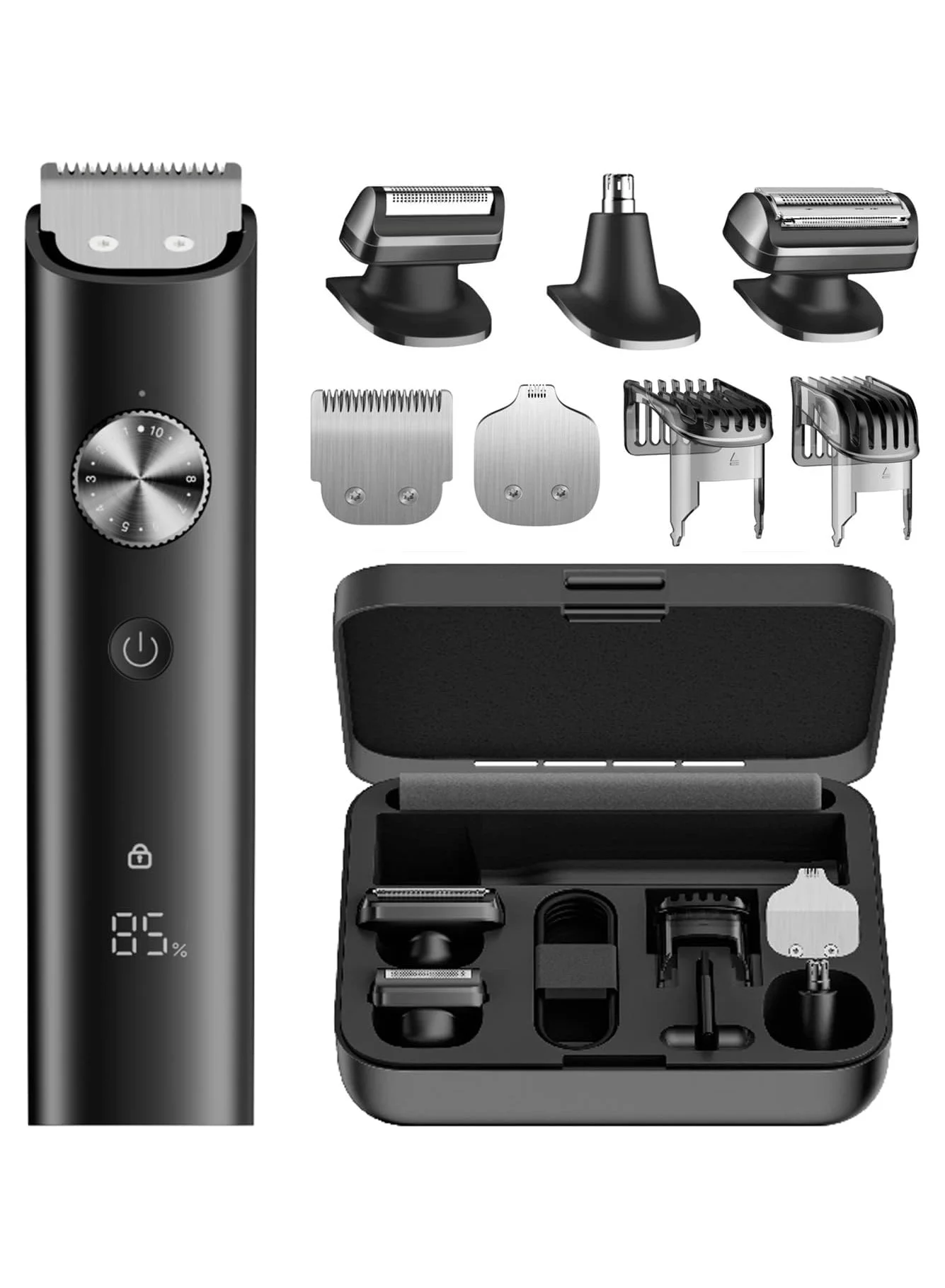 Professional Smart Grooming Kit Electric Shaver with Precision Trimmer and Washable Blades (Black, 1 Piece) 4f37t