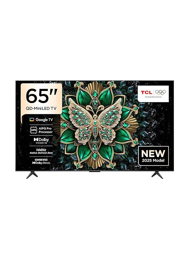 Premium 65 Inch 4K QD-Mini LED Smart TV, 144Hz Refresh Rate, HDR 10+, Dolby Atmos, Gaming Optimized (Black, 65 Inch) 4qovy