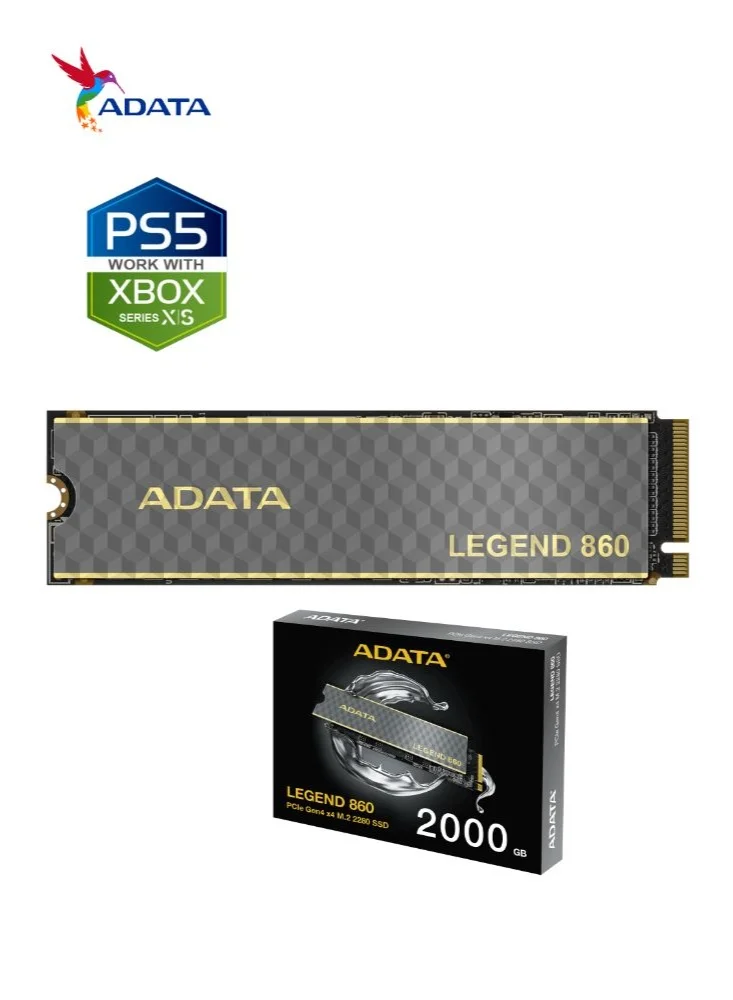 ADATA LEGEND 860 NVMe M.2 2280 Internal Solid State Drive PCIe Gen4x4 High-Speed Storage for Laptop and Desktop (2000 GB) 85x1q