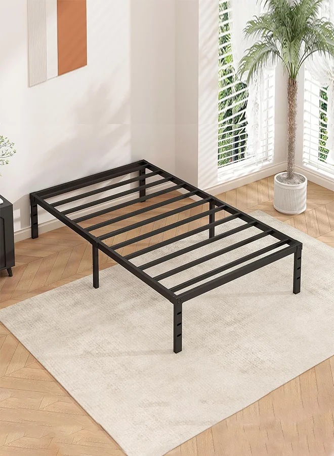 RATSAW Twin Metal Platform Bed Frame with Steel Slat Support and Under-Bed Storage (202 x 95 cm) 7wxb0