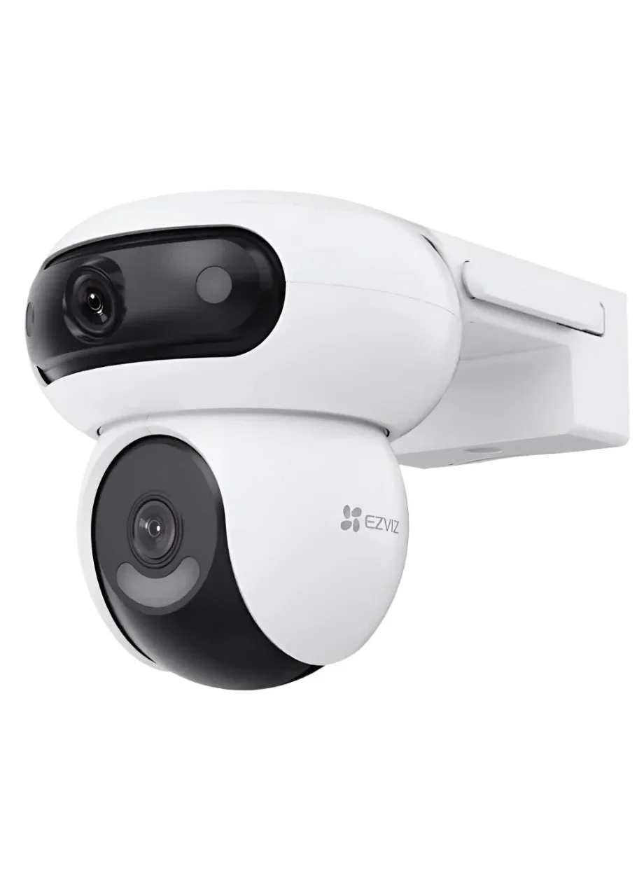 Dual Lens Smart Home Security Camera 4MP Ultra HD with Pan & Tilt AI Detection and Color Night Vision (White) t589a
