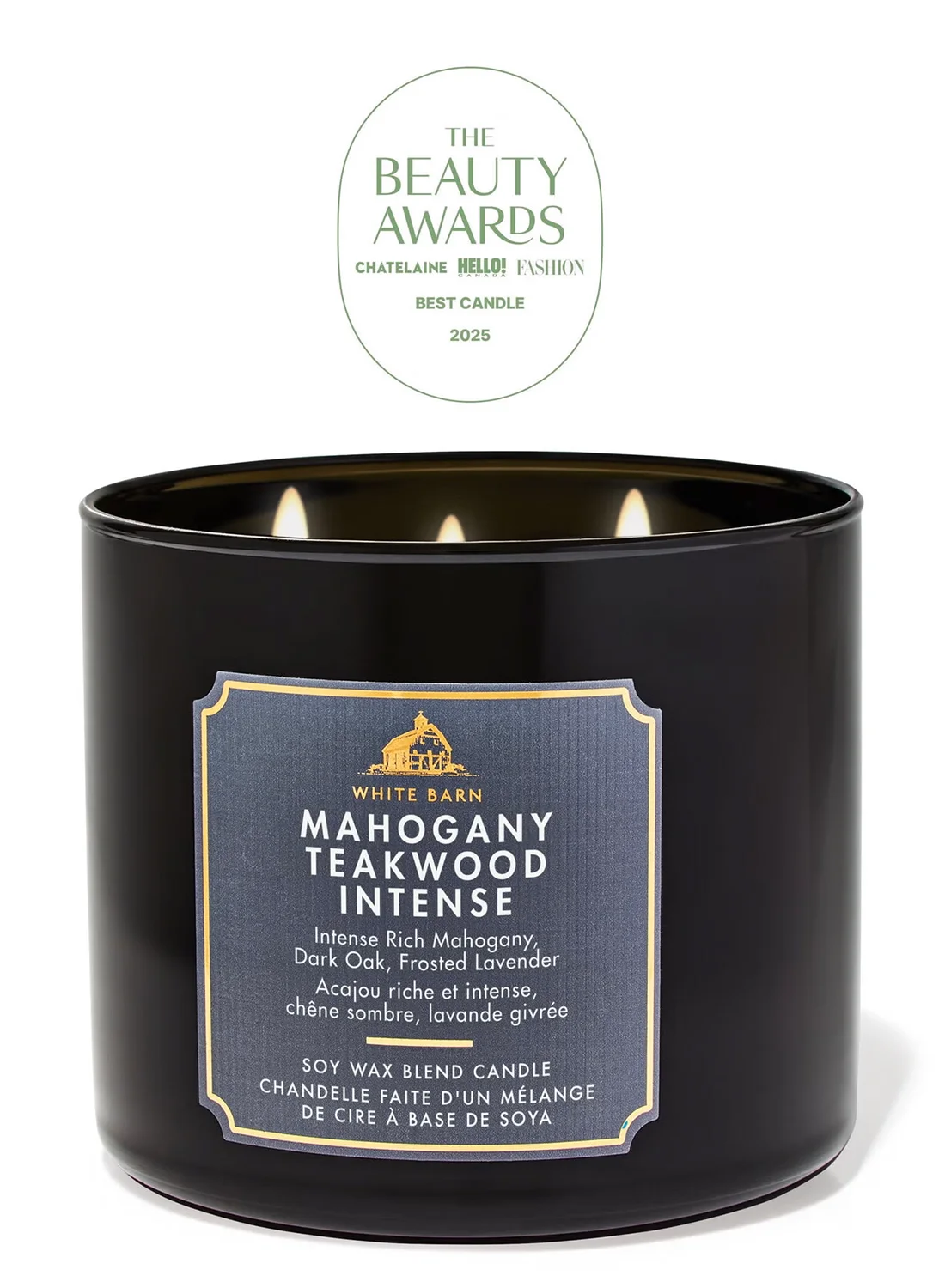 Premium Mahogany Teakwood Scented Candle 3-Wick Home Fragrance (411g) l5cly