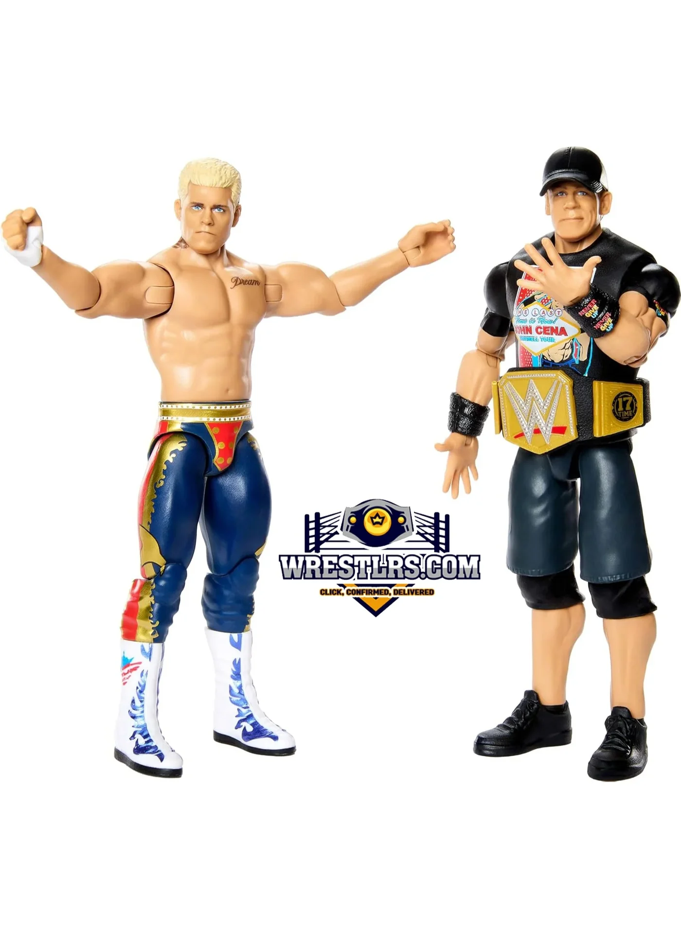 Professional Wrestling Action Figure Set John Cena vs Cody Rhodes (2-Pack, 15 cm) n624h