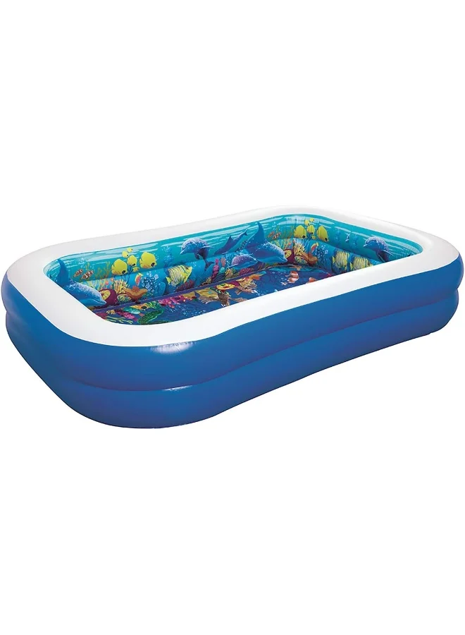 Inflatable Undersea Adventure Play Pool for Kids Premium Vinyl Swimming Pool (262x175x51cm) 1d388