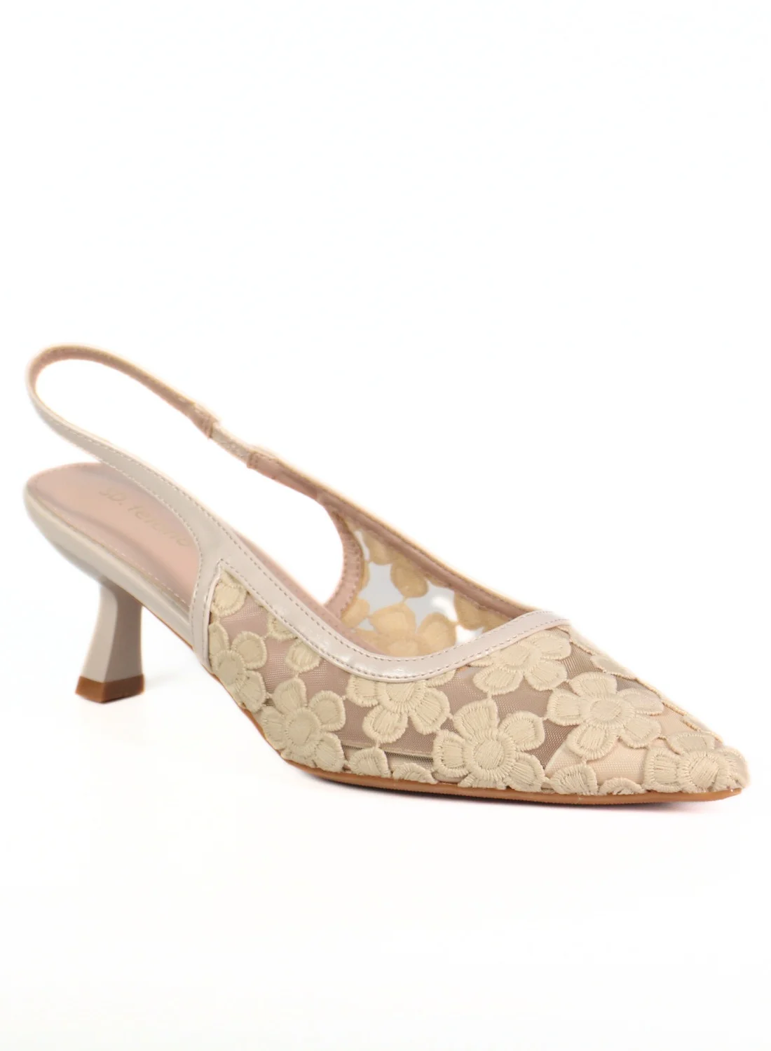 SD.Felano Women Slingback Heels Floral Mesh Pointed Toe Pumps (Elegant Formal Footwear for Office and Evening Wear) hfodz