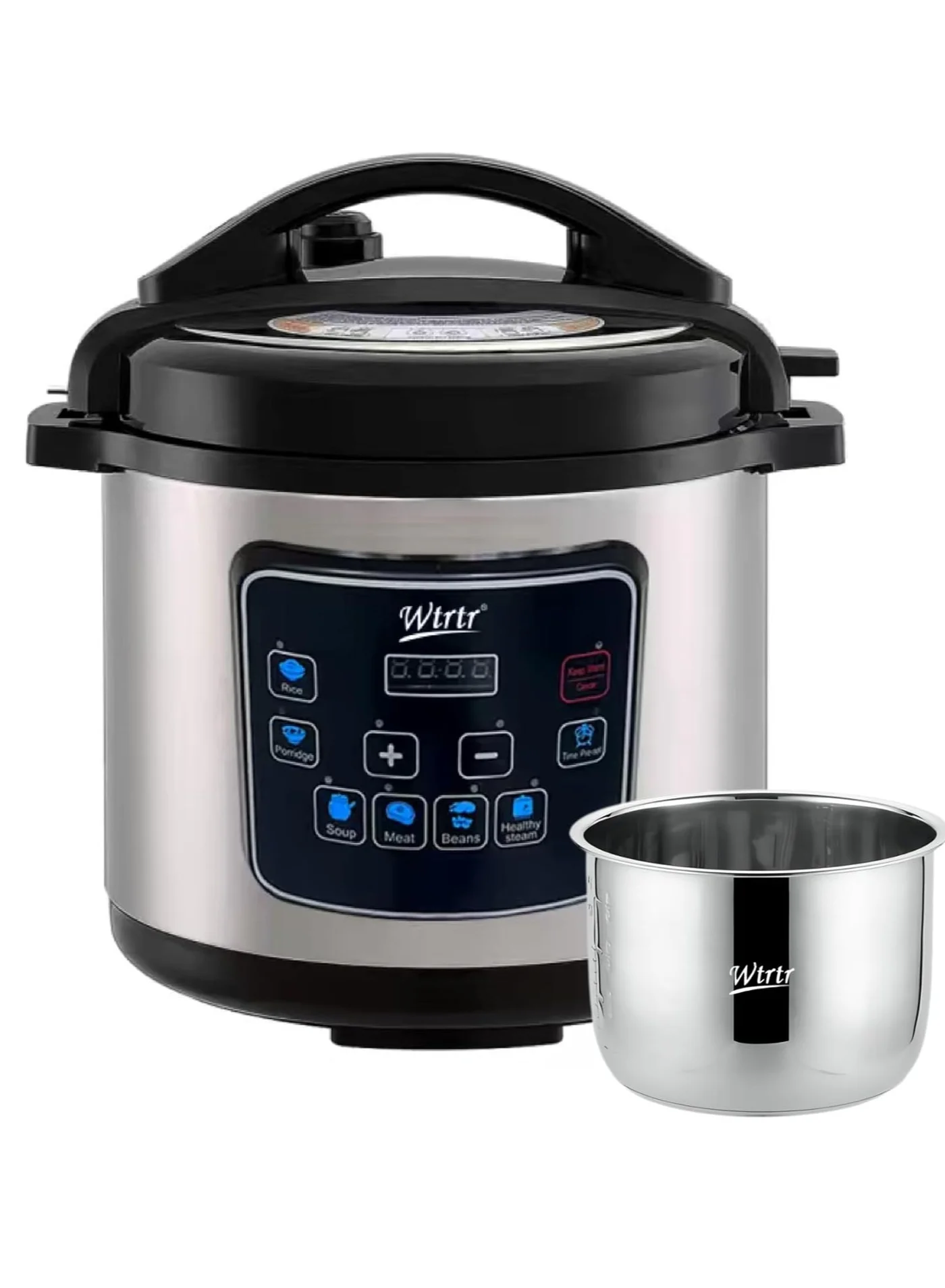 Wtrtr Electric Pressure Cooker Multi-Cooker 1000W Stainless Steel (Silver, 6 L) ho8fq