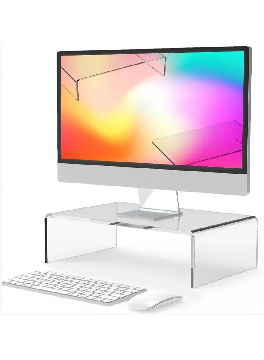 TPGP Acrylic Monitor Stand Riser Premium Desktop Organizer for Laptop PC Printer (Clear, 50 cm x 20 cm x 8 cm) fxdmh
