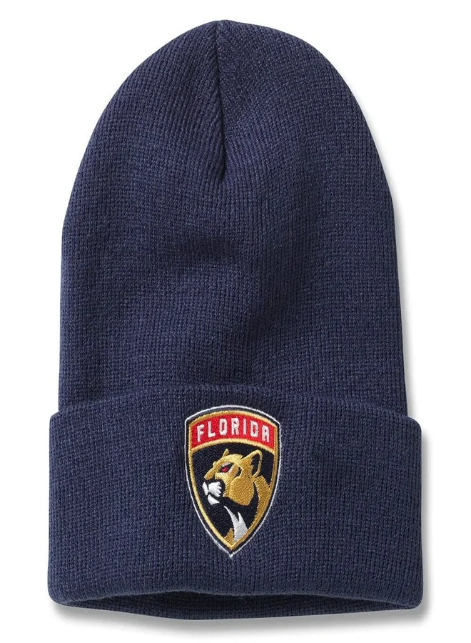 American Needle NHL Hockey Team Logo Cuffed Knit Beanie Hat (Florida Panthers, Navy, One Size) mghj1