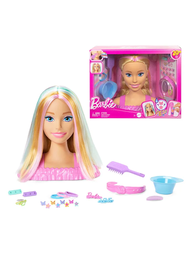Fashion Doll Blonde Hair Styling Head with 20+ Accessories and Colour Changing Clips (One Size) rxpyc