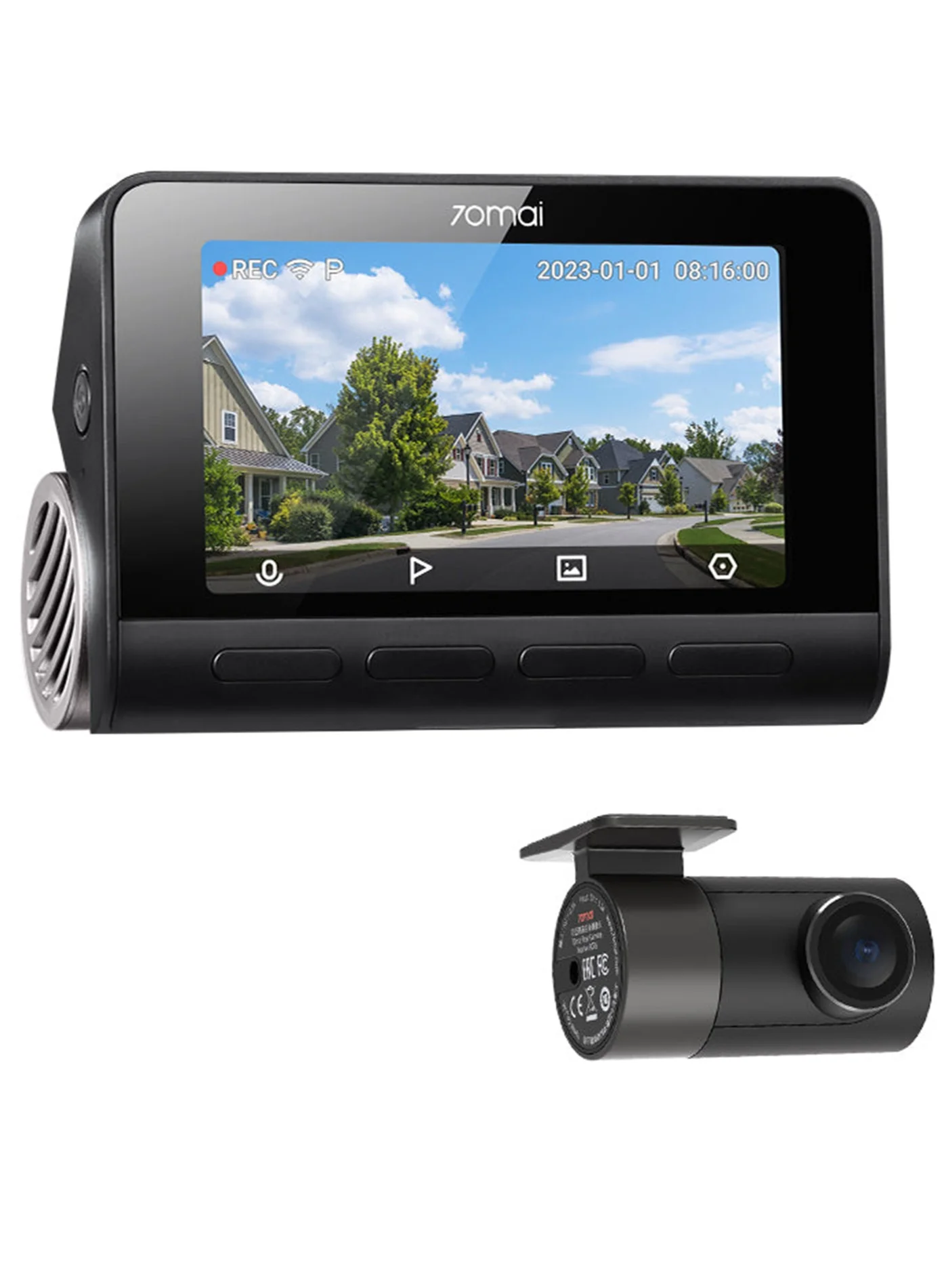 Premium 4K Dual-Channel Dash Cam with HDR Night Vision, Built-in GPS, ADAS, WiFi 6, and Voice Control (1 Set) rjr6x