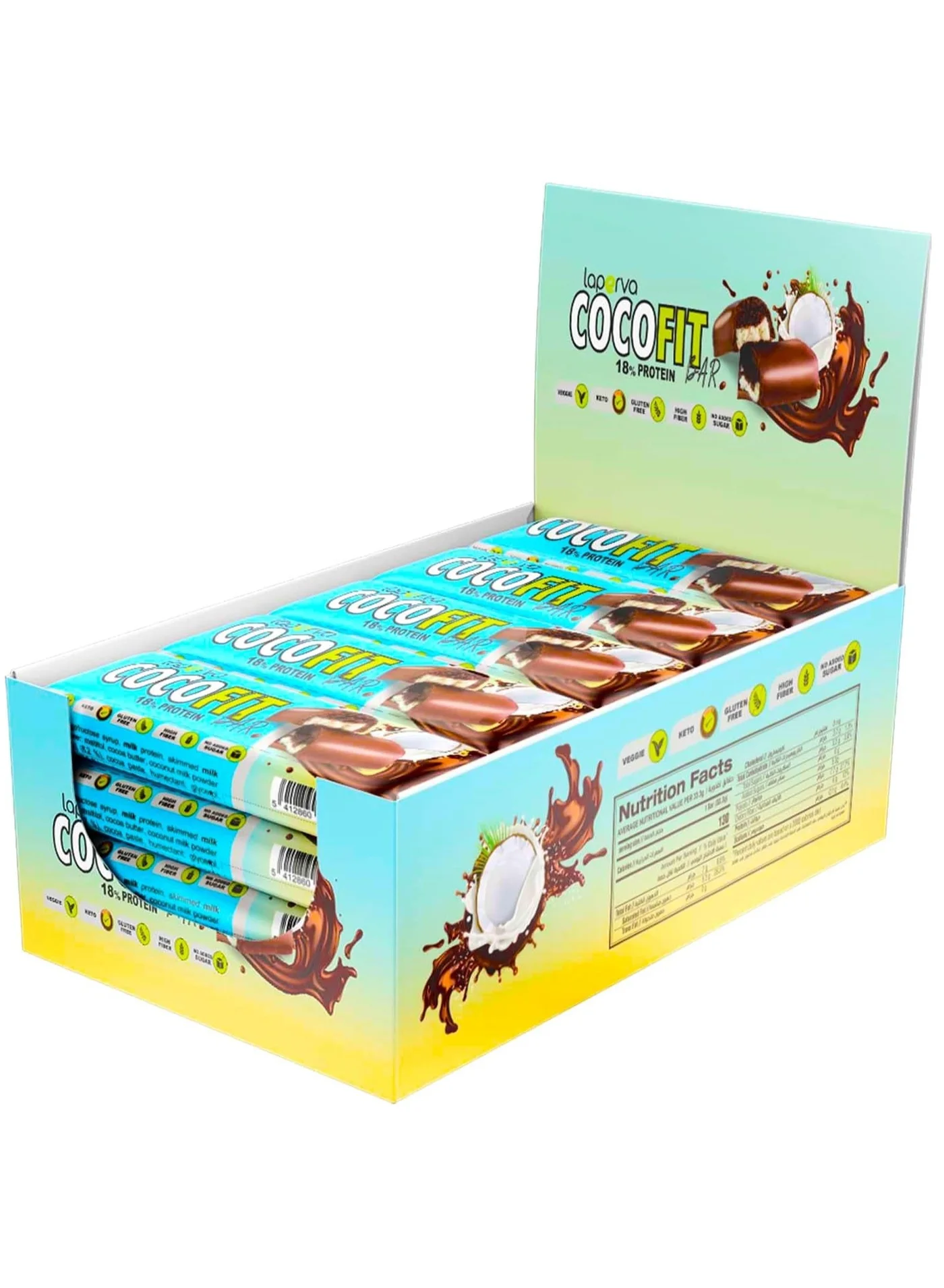 Laperva Coco Fit Bar High Protein Keto-Friendly Snack (18 Bars, 599.4g) 6ne69
