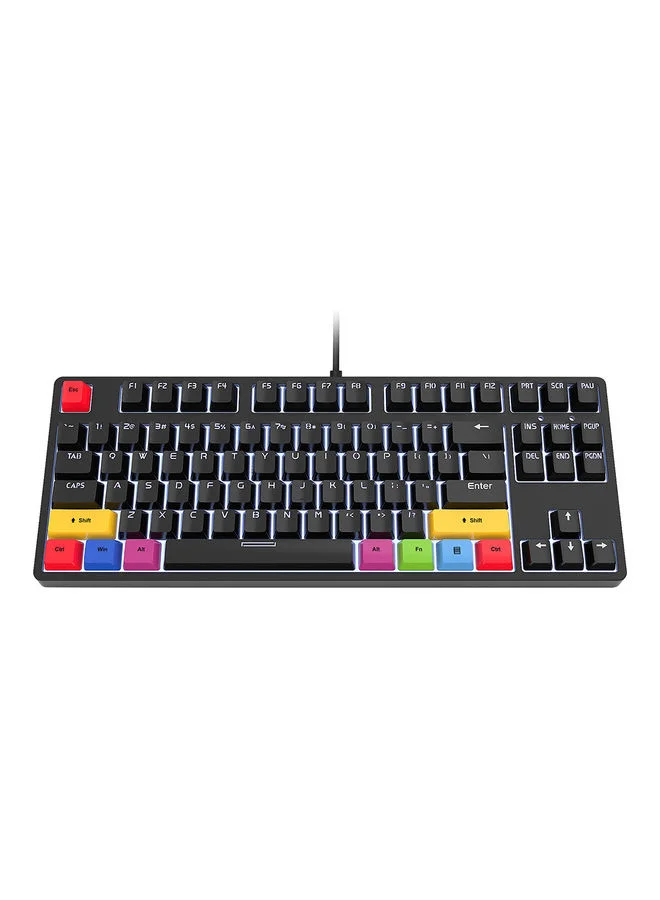 HXSJ 87-Key Wired Mechanical Keyboard Compact Gaming Layout (Black, 87-Keys) or0f7