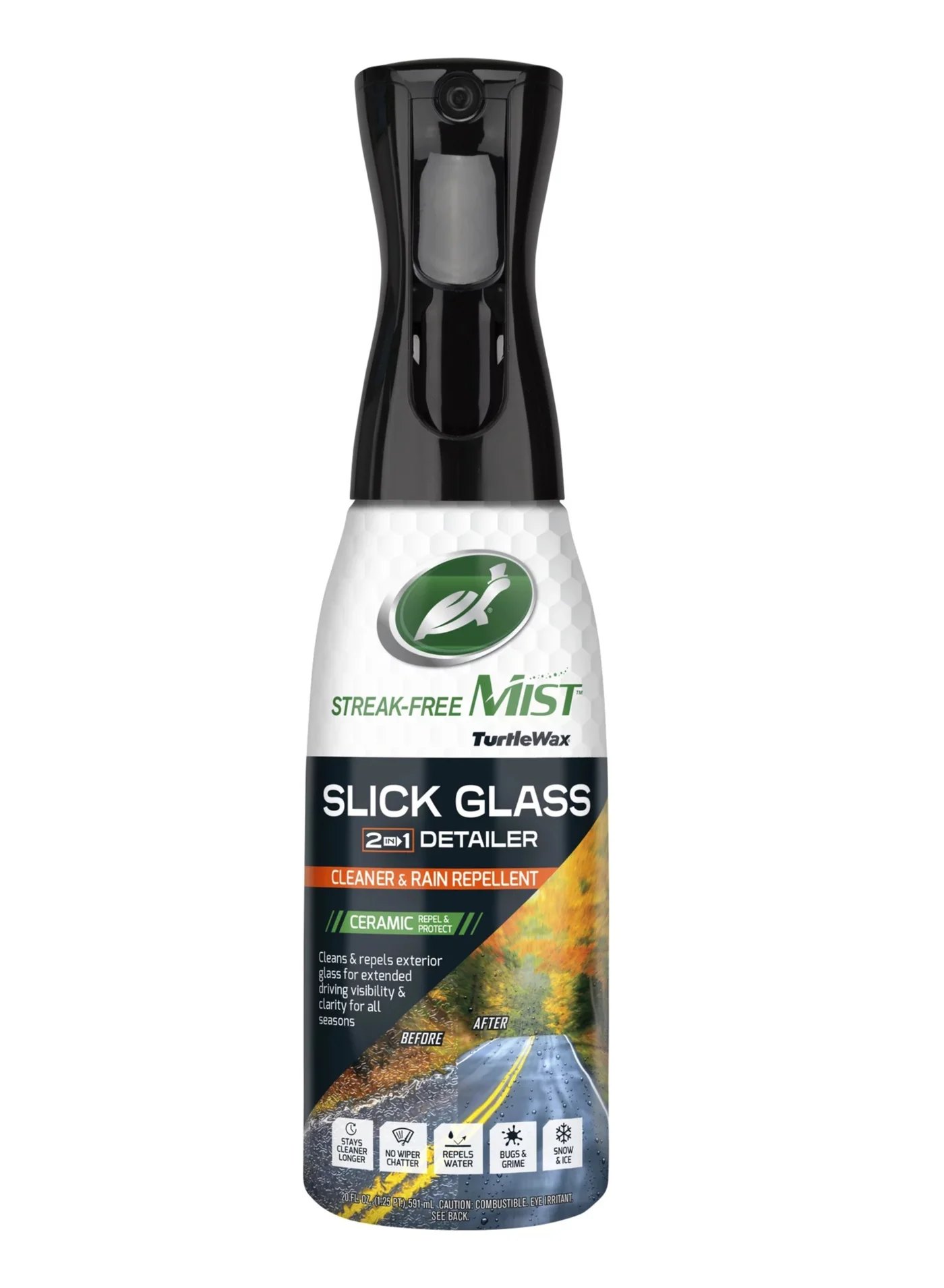 Premium Glass Cleaner and Rain Repellent 2-in-1 Detailer Spray for Automotive Windshields (500 mL) ydyh6
