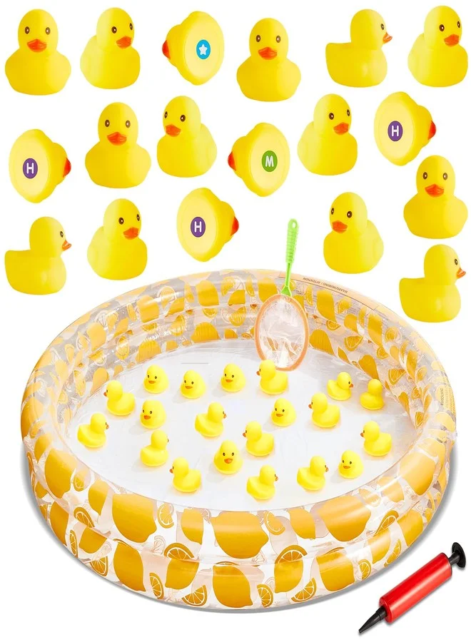 Educational Duck Matching Game Set with Letters and Numbers (20 Pieces) for Kids Summer Pool and Outdoor Learning Activities wcbin