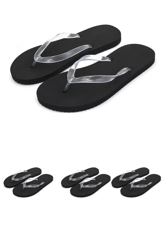 Pearl Coast International Lightweight EVA Shower Sandals Non-Slip Waterproof Bathroom Slippers for Spa and Beach (Black, Unisex) i6w38