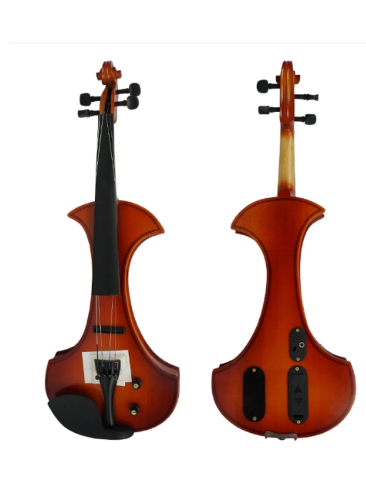 Megarya Electric Violin Student Starter Kit Premium Handmade Finish (Red Brown, 4/4 Full Size) p2fk4