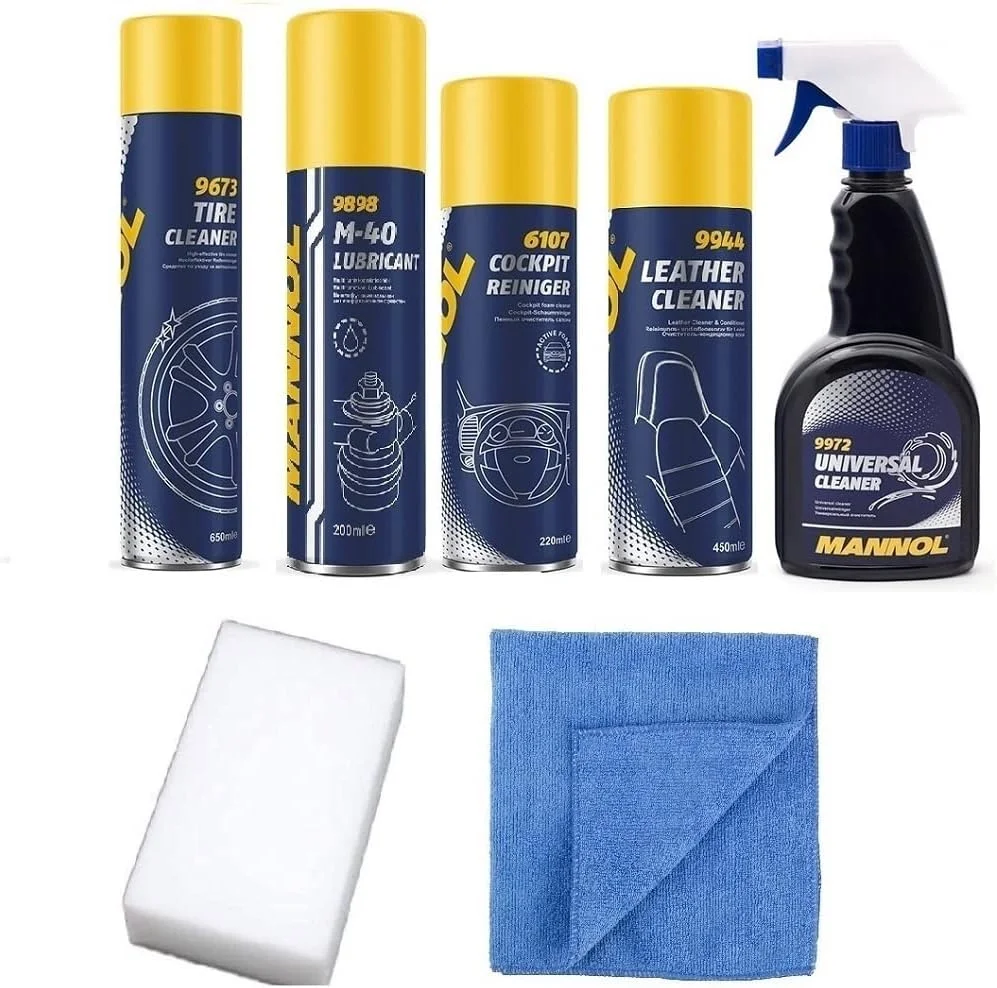 Mannol Advance Automotive Detailing Cleaning Kit (Premium Interior and Exterior Care Set) 8ag1l