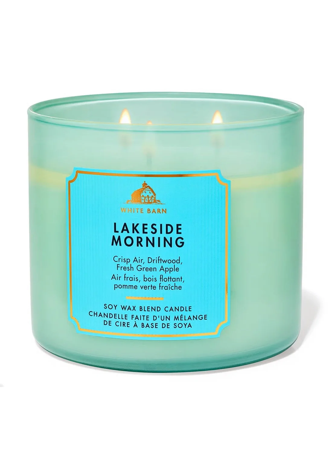 Premium Lakeside Morning 3-Wick Scented Candle (411 g) - Long-Lasting Home Fragrance for Living Room j9fsw