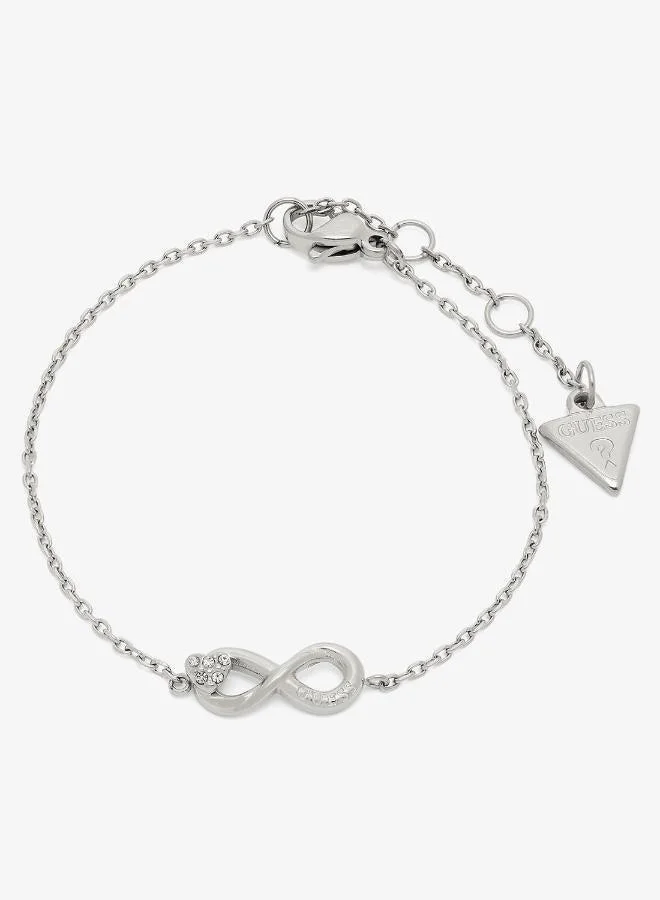 Premium Infinity Chain Bracelet Elegant Minimalist Jewelry for Women (Gold Tone, 18 cm) asdqi