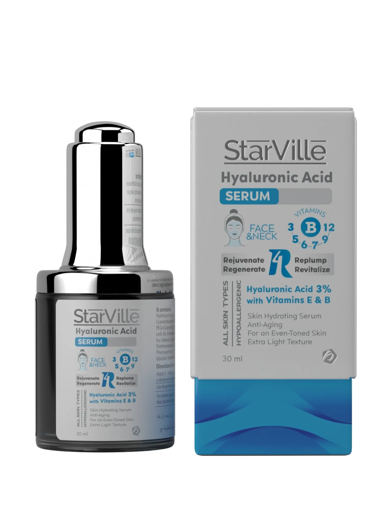 Starville Hyaluronic Acid Serum Premium Hydrating Face Treatment (30 mL) yibun