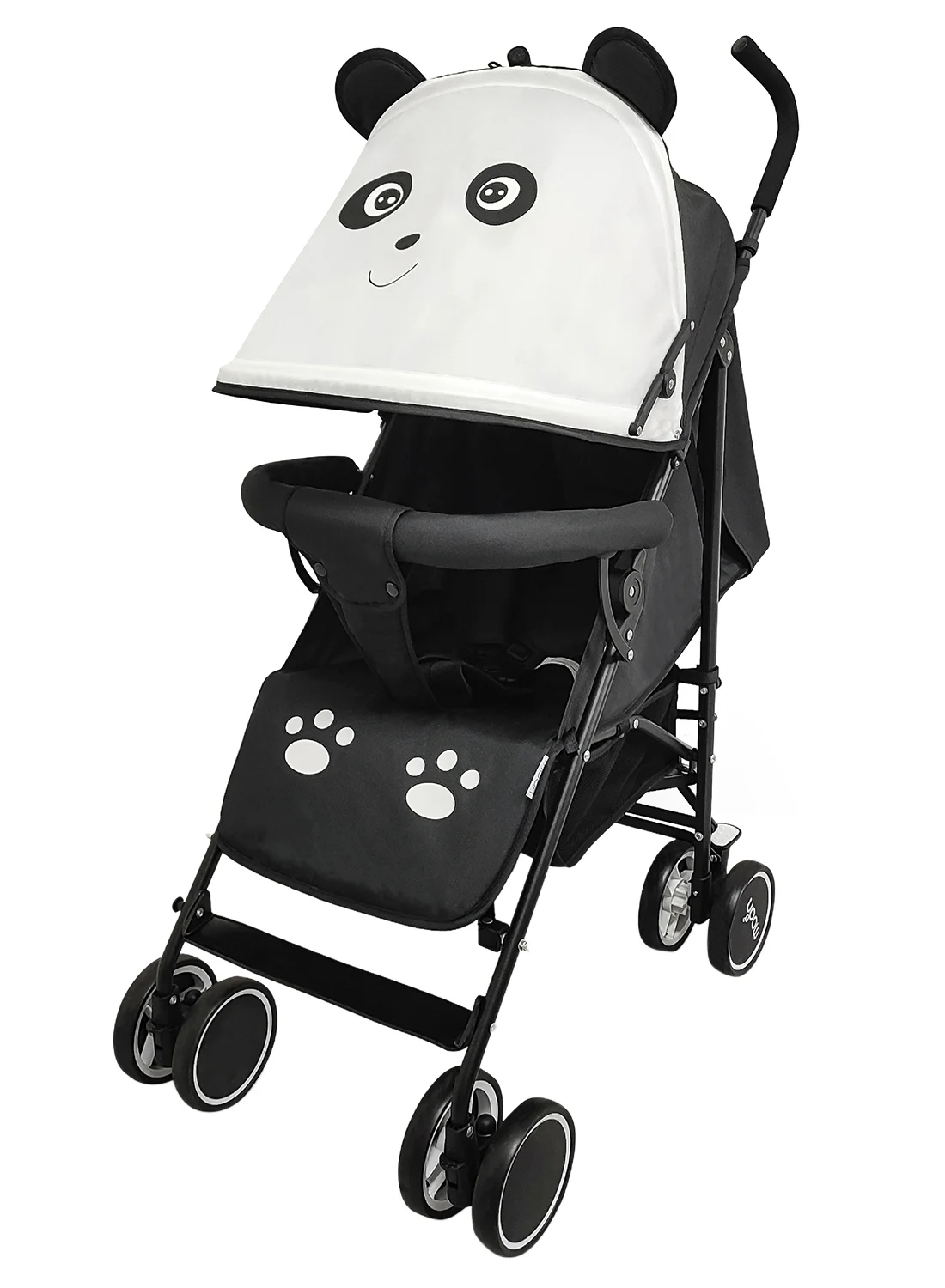 Moon Safari Animal-Themed Umbrella Stroller Lightweight Compact Foldable Travel Stroller with Reclining Seat and Storage Basket (Panda, 18kg Capacity) jw9zf
