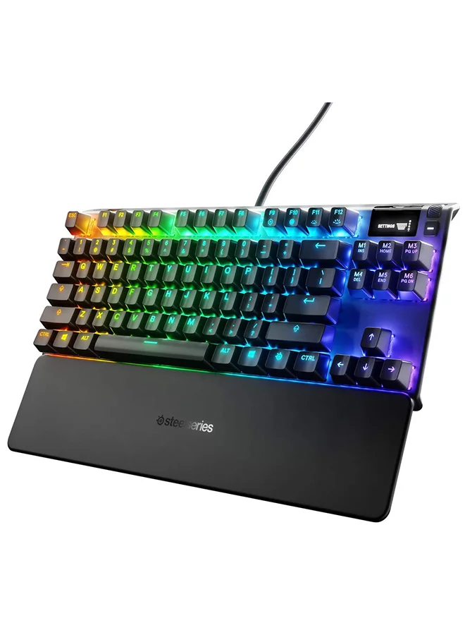 Premium Mechanical Gaming Keyboard TKL Compact Design with OLED Display and Linear Red Switches (Wired, American QWERTY Layout) ibib7