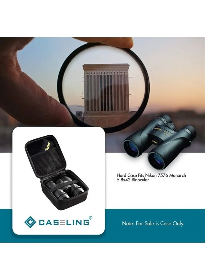 Caseling Protective Hard Carrying Case for 8x42 Binoculars Shockproof Travel Storage Organizer (Black, 17cm x 15cm x 8cm) g3wny