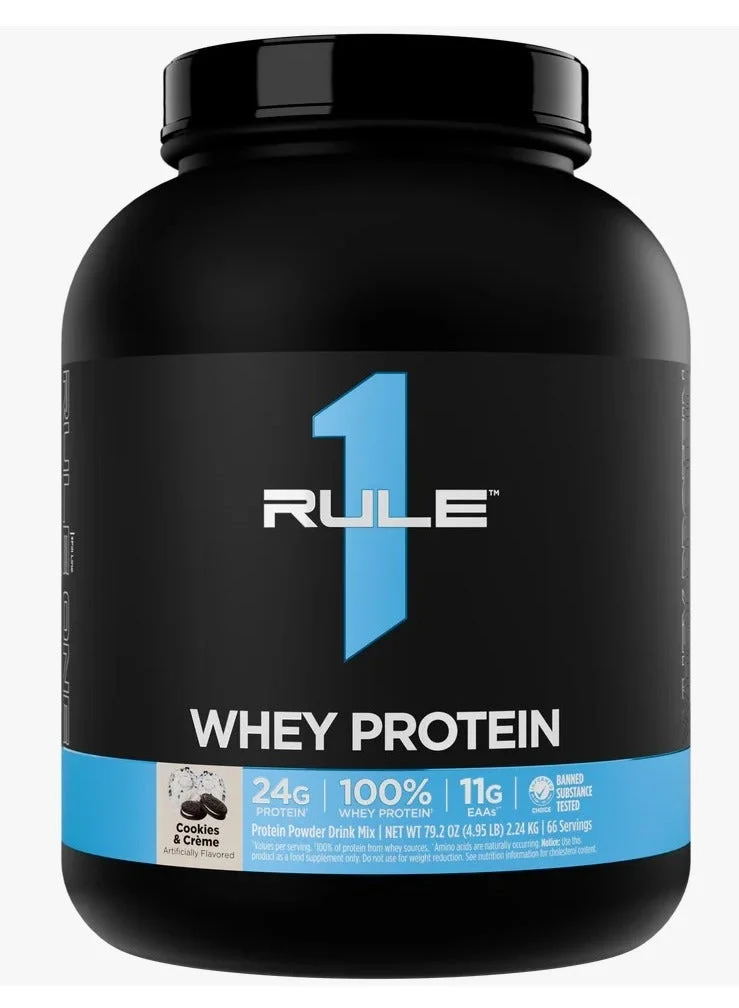Rule 1 Whey Protein Blend Powder Cookies and Cream Flavor (2.18 kg) qh7ws