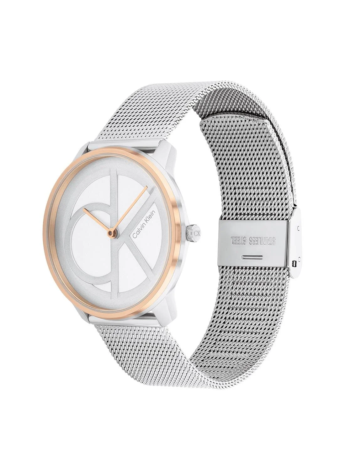 Premium Analog Round Waterproof Wrist Watch with Stainless Steel Band (Unisex, Silver, 40mm) 0dl0n