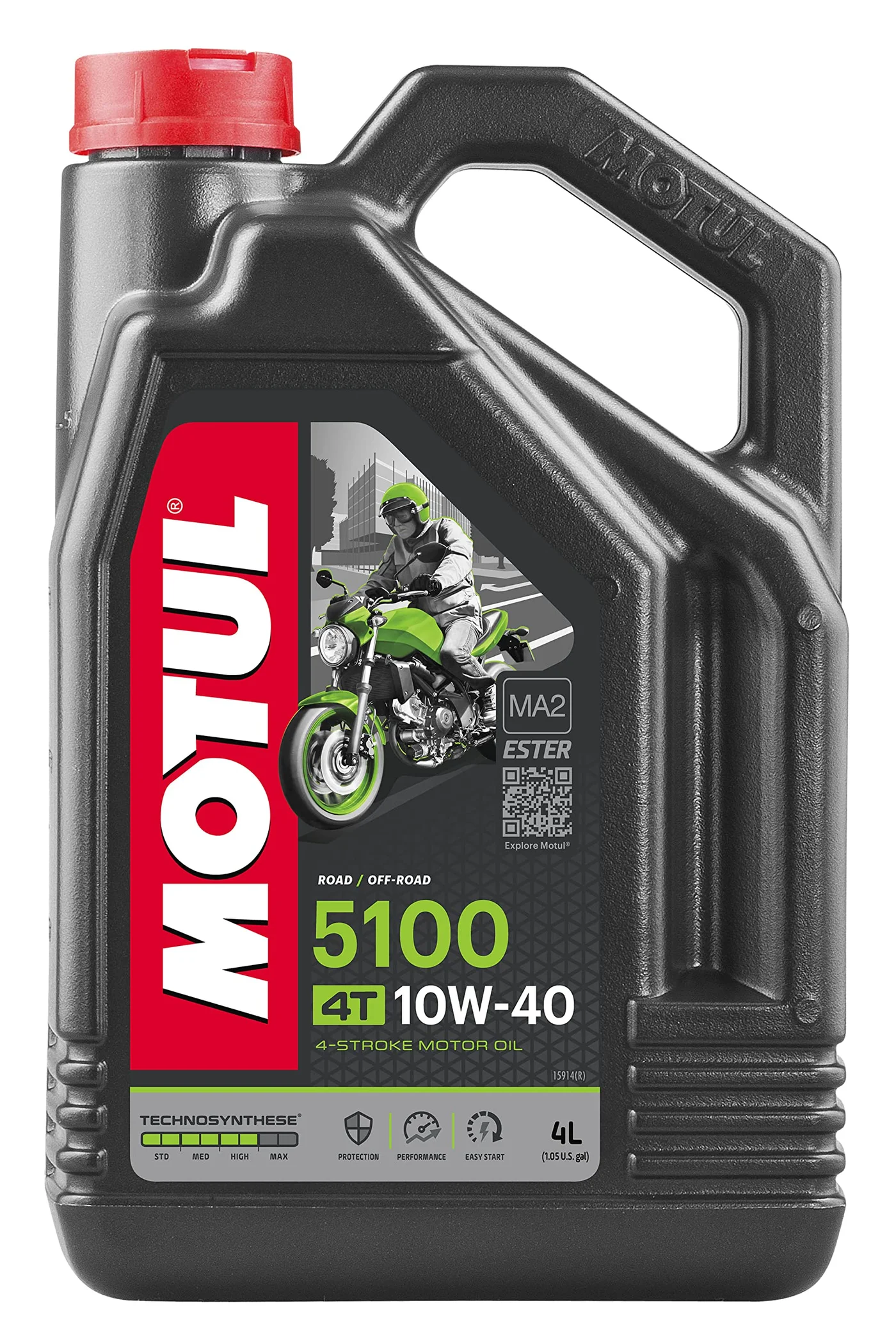 Premium 4T Engine Oil 10W40 Semi-Synthetic Lubricant for Motorcycles (4L) 3rak7