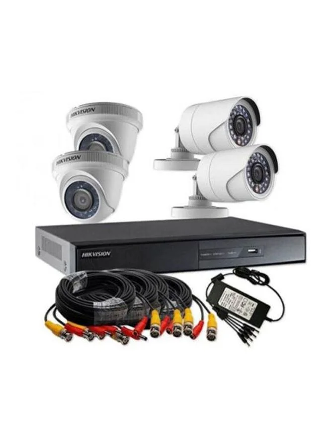 Premium 4 Channel CCTV Security Camera Kit 1MP Resolution Indoor Outdoor Surveillance System e3s7l