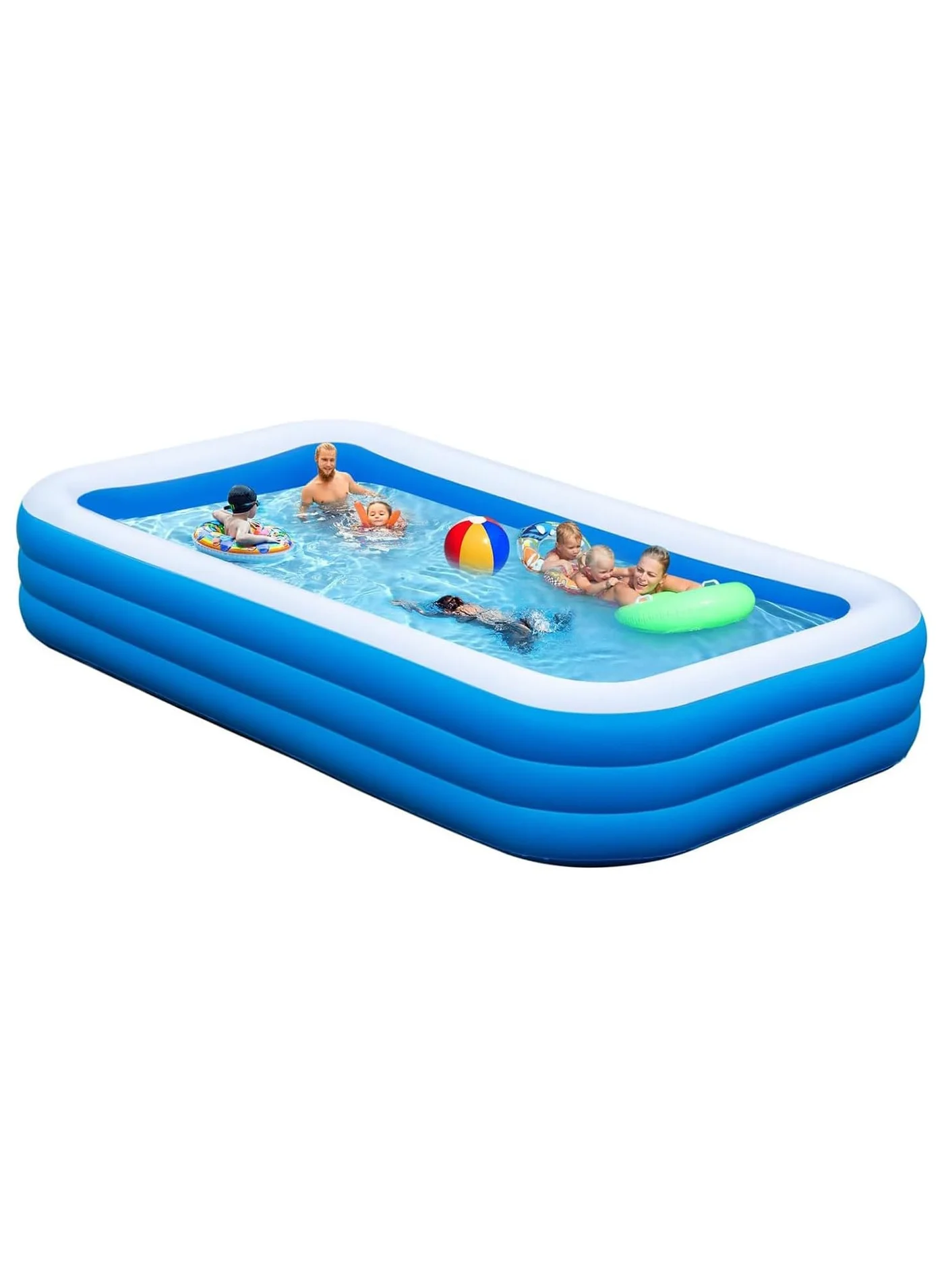 AUTOYSUR Inflatable Swimming Pool with Electric Air Pump, Large Rectangular Lounge Pool for Backyard and Outdoor Family Fun (305 cm x 183 cm x 56 cm) iu0gt