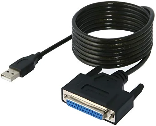 USB 2.0 to DB25 IEEE1284 Parallel Printer Adapter Cable with Thumbscrews (1.8 m) zeav7