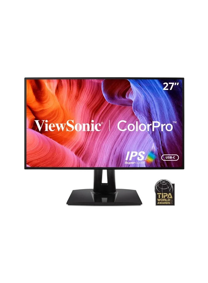 ViewSonic ColorPro 27-inch QHD IPS Monitor with 90W USB-C Connectivity and RJ45 (Black, 27-inch) f2fln