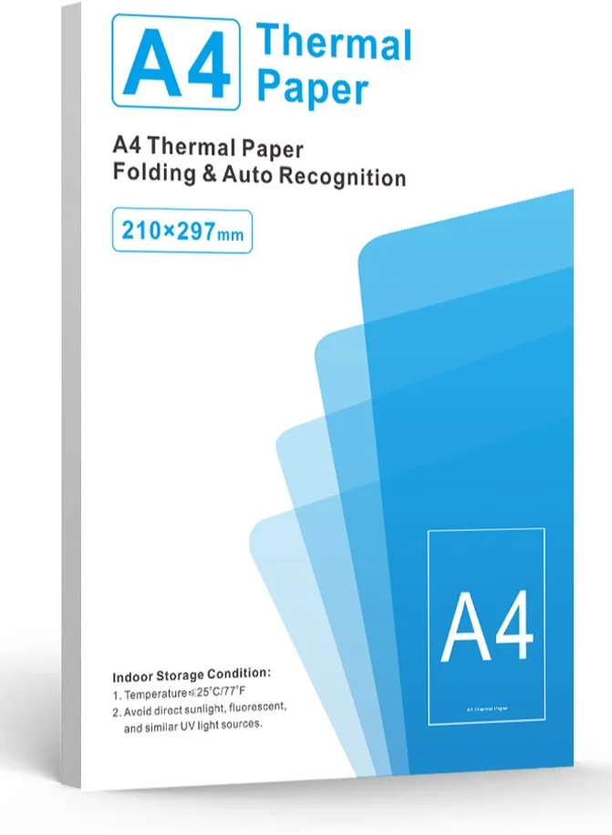 Premium A4 Thermal Paper Folding Sheets for Portable Printers (210 x 297 mm, 200 Sheets) 28dvq