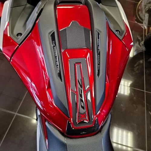 Premium 3D Resin Motorcycle Tank Protector Decal Scratch-Resistant Adhesive Pad for Adventure Touring Bikes (Black, 1 Set) ie3c6
