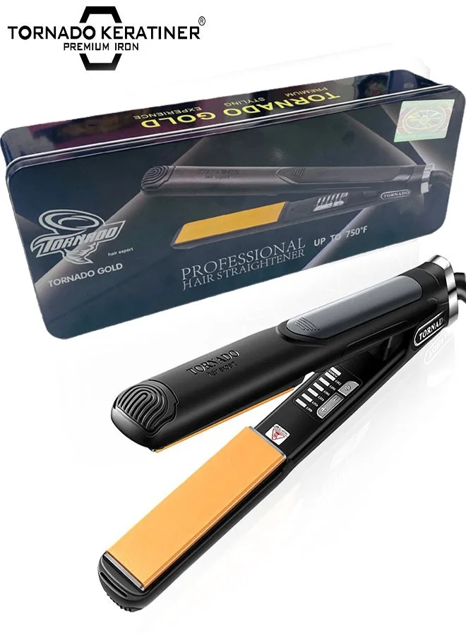 Tornado Keratiner 2-in-1 Hair Straightener and Curler Professional Styling Tool with Adjustable Temperature Control (1 Unit) e4mch