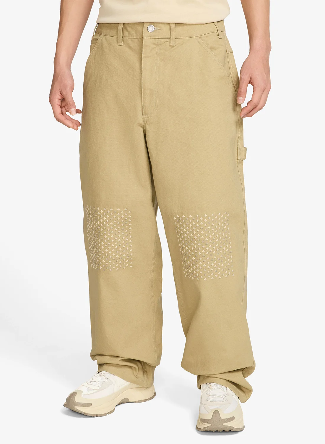 Athletic Sashiko Carpenter Trousers Premium Durable Workwear Pants for Men (Navy, 32x32) cwb6k
