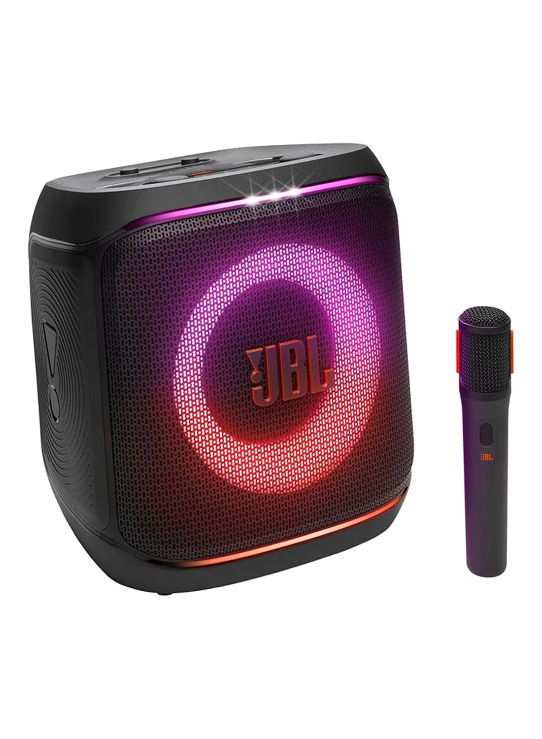 Premium Audio Portable Bluetooth Speaker with Wireless Microphone and Dynamic Light Show (Black) mtjpx