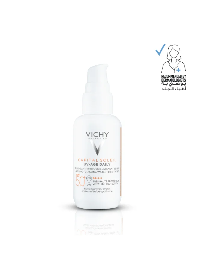 VICHY Capital Soleil UV-Age Daily Tinted Sunscreen SPF 50+ with Niacinamide for Mature Skin (40 mL) llu6x