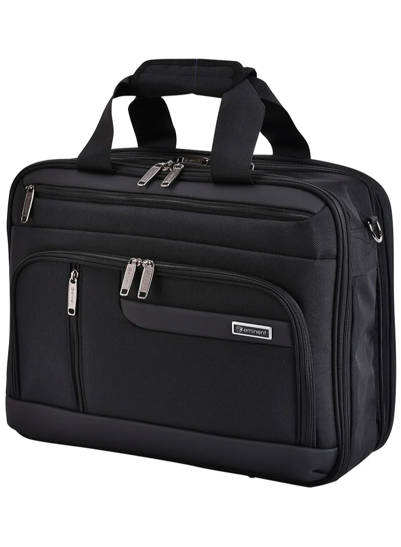 Eminent Premium Laptop Shoulder Bag 180¡ã Opening Business Briefcase (Black, 17 inch) for Men and Women hqhzz