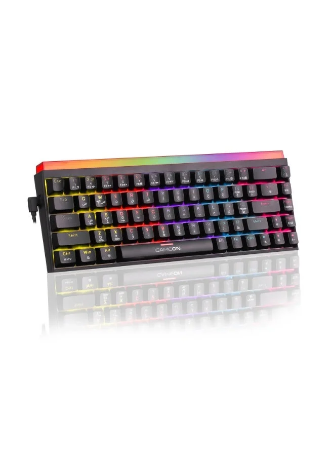 GAMEON PRIMEX 60% RGB Mechanical Gaming Keyboard (Red Switch, English/Arabic Layout, Compact Wired, USB-C) n7is0