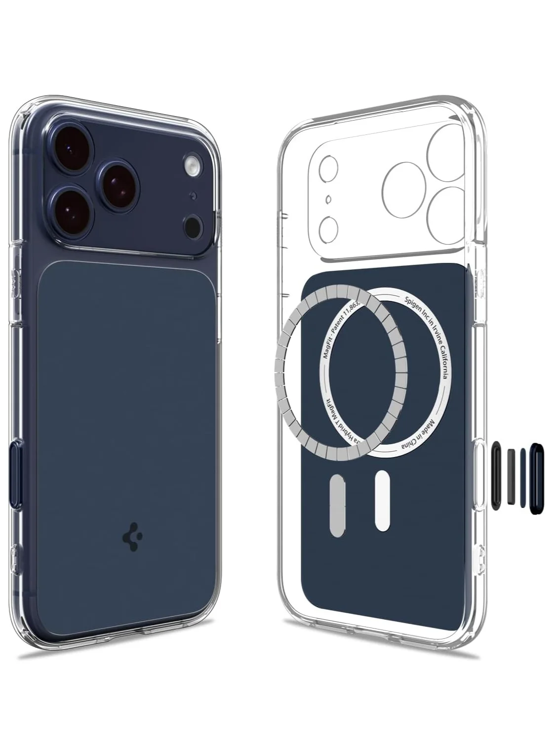 Premium Hybrid Magnetic Protective Case for Smartphone (Matte Blue, 17 Pro Max) eelt9