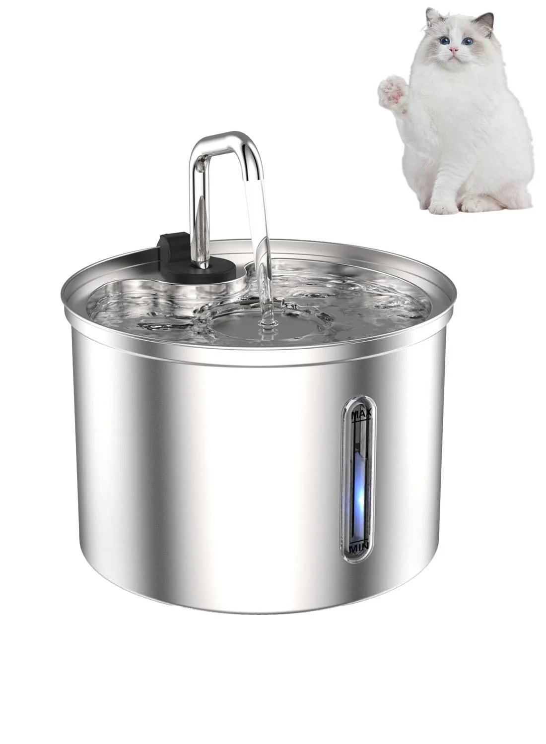 Kidle Stainless Steel Pet Water Fountain Automatic Dispenser for Cats and Dogs (3.2 L) ubtrh