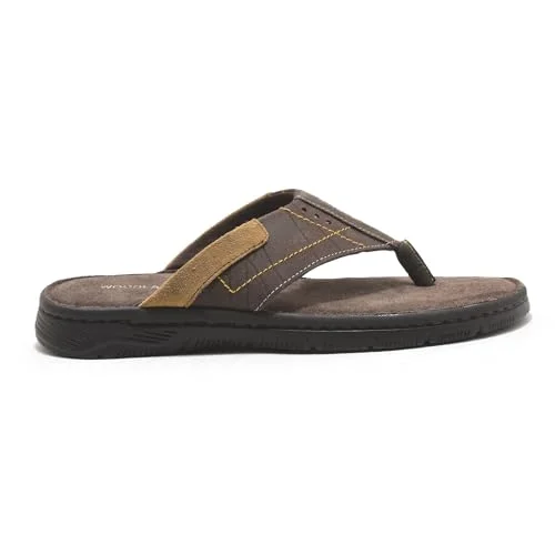 Premium Leather Slip-on Sandals for Men Comfortable Casual Footwear (Brown, 41 EU) 8eju2