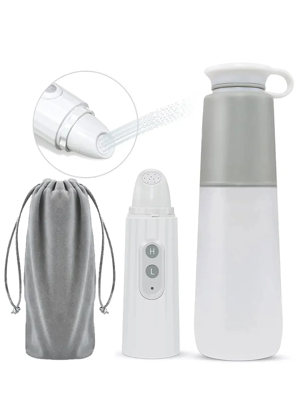 EzzySo Portable Rechargeable Bidet Sprayer Handheld Personal Travel Shataf with Storage Bag for Hygiene and Postpartum Care (150 mL) 3rxfw