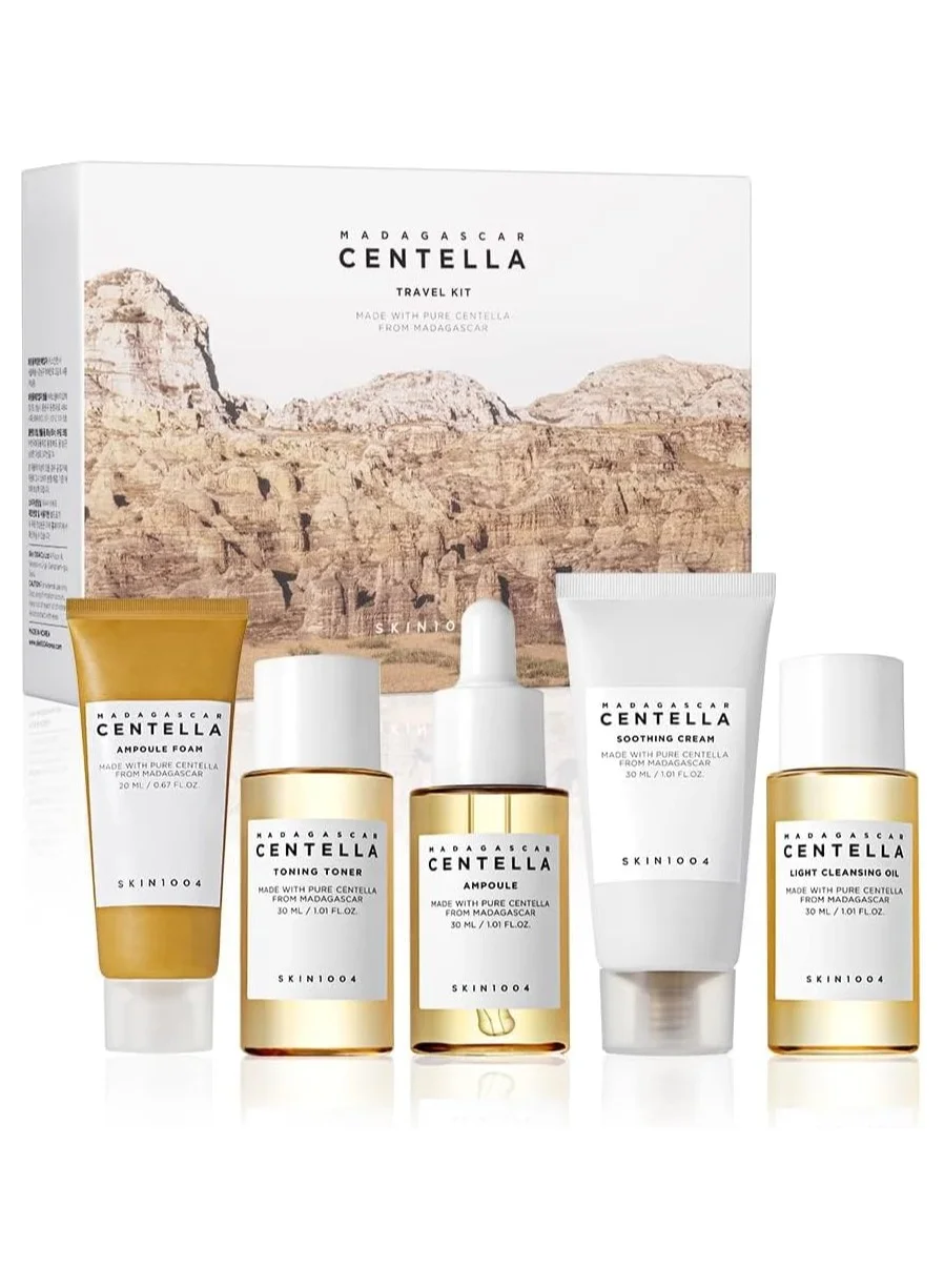 SKIN1004 Madagascar Centella Travel Skincare Kit, Premium Soothing & Calming Routine Set (5-Piece Set) 37fm4