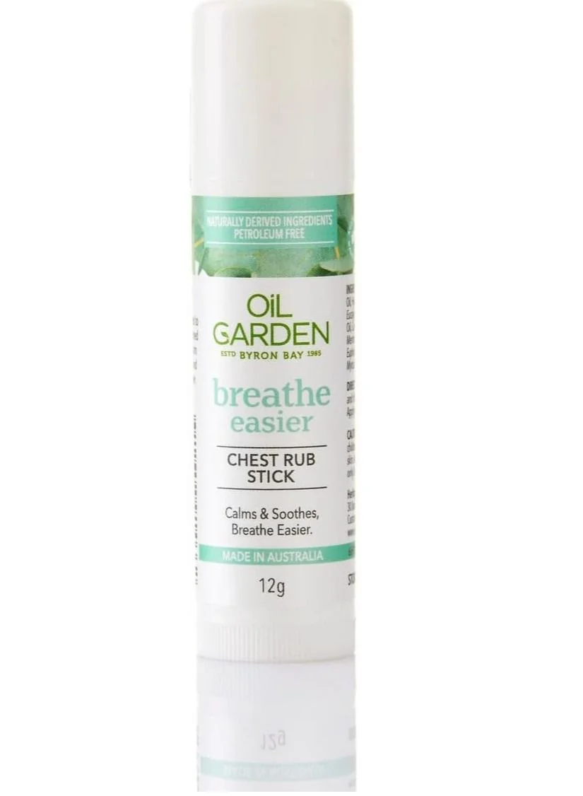 Oil Garden Breathe Easier Chest Rub Stick (Premium Herbal Balm for Respiratory Comfort, 12g) fxtim